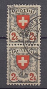 J38696 jlstamps,1924 switzerland hv of set pair used #203 cross