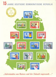 Germany GDR Scott # 724 - 738 MH Souvenir Sheet