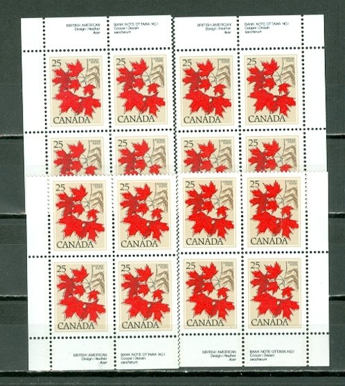 CANADA 1977 LEAF #719 PLATE CORNERS SET MNH...$13.00