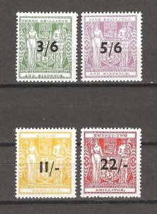 NEW ZEALAND FISCAL 1940/58 SG F212, 214/6 MNH Cat £697