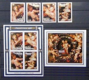 AITUTAKI 1987 Famous Paintings by Rubens (4v+2 Ms, Cpt) MNH CV$45