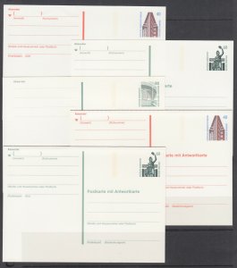 Germany, Berlin, Mi P130/P136 mint postal cards, 4 different Berlin Views, VF.