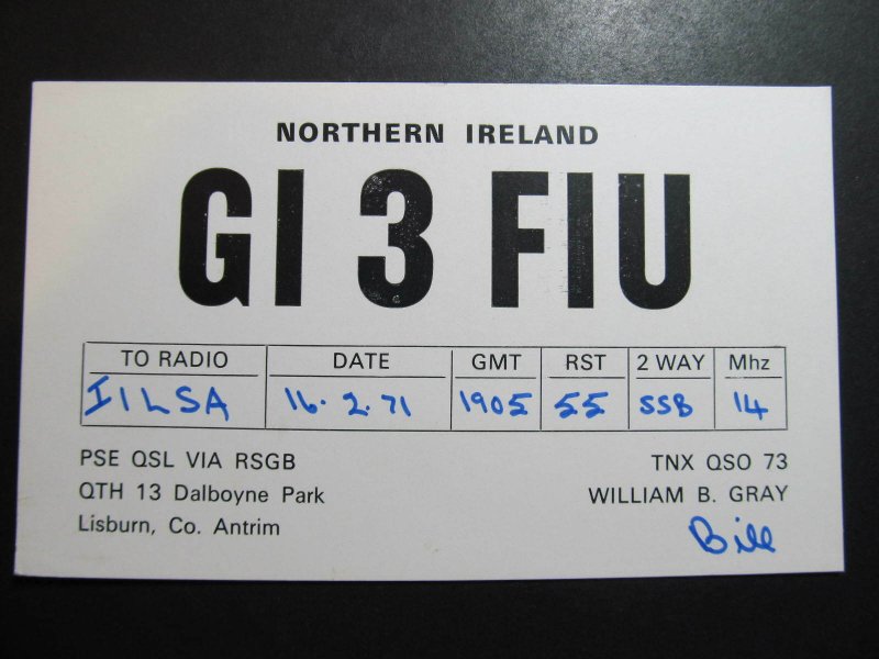 9788 Amateur Radio QSL Card NORTHERN IRELAND