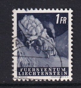 Liechtenstein  #258  used  1951  tractor with potatoes 1fr