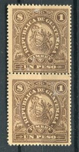 GUATEMALA; 1890s early classic 1P. Mint MNH Revenue PAIR