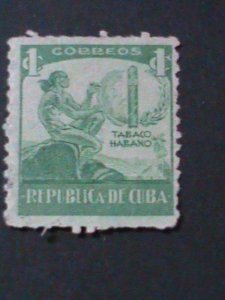 ​CUBA-1939-SC#356-CUBA'S TOBACCO INDUSTRY-CIBONEY INDIAN &  CIGARS-MINT-VF