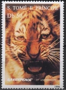 Saint Thomas 1239 (mnh) 50d Greenpeace, tiger (1996)