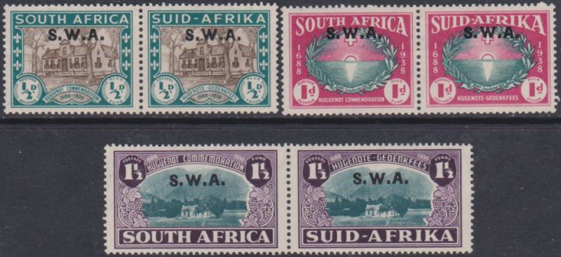 SOUTH WEST AFRICA 1939 HUGUENOTS SET MINT OG CAT 