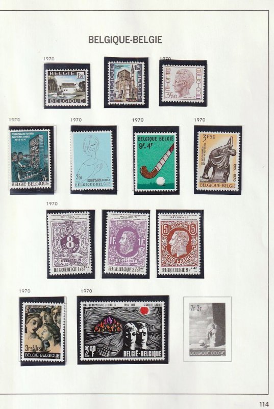 BELGIUM 1969/70 MNH+Mini Sheets (Apx 85 Items) (BR 1247 