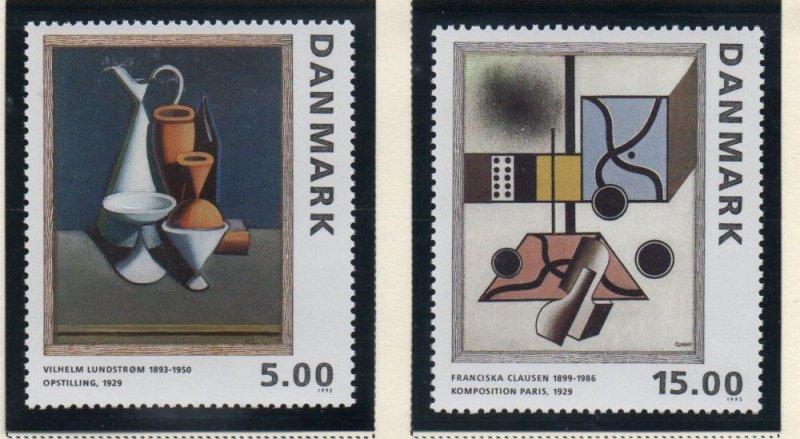 Denmark  Scott 996-97 1993 Paintings stamp set mint NH