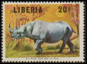 Liberia 456 - Mint-NH - 20c Rhinoceros (1966) (cv $1.75)