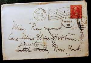 US Scott #267b Postal Cover Watertown NY to Canton NY Cancelled Mar 26,1900