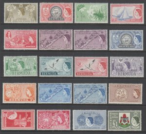 Bermuda Sc 143-162 MNH. 1953-58 QEII Definitives, cplt set of 20, fresh, bright