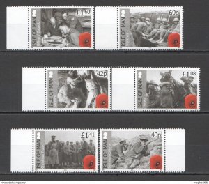 P0124 2014 Isle Of Man World War I Wwi Set Mnh