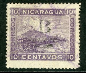 Nicaragua 1904 Bluefields OP 10¢ Lithographed Momotombo VFU V67 ⭐⭐⭐⭐⭐⭐