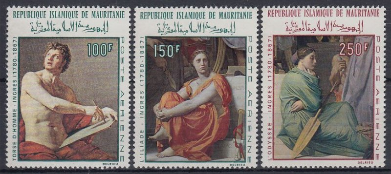 1968 Mauritania 344-346 100 years to the artist Dominic Ingres 10,00 €