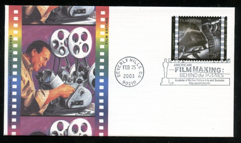 US 3772h American Filmmaking, Film Editing UA Fleetwood cachet FDC