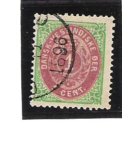 Danish West Indies (DWI) Scott #5 Used 1c 2018 CV $30.00