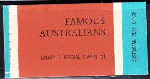 AUSTRALIA # 446-449 Mint complete booklet Famous Australians - SG 432-435