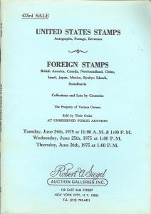 United States Stamps, Autographs, Postage, Revenues; Fore...