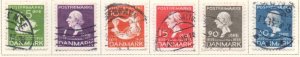 Denmark Sc 246-251 1935 Hans Christian Andersen stamp set used