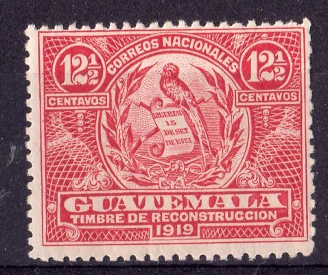 Guatemala 1919 Sc#RA1 QUETZAL BIRD NATIONAL EMBLEM Single MNH