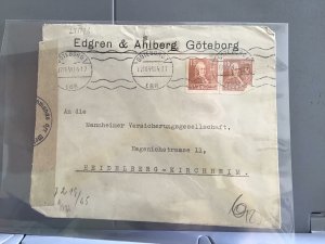 Sweden 1944 Goteborg to Heidelberg Geoffnet Tape  stamps cover R29241