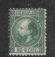 Netherlands  #10  20c dark green   (U) CV $24.00