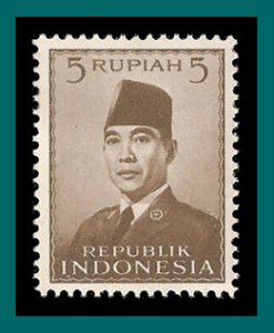 Indonesia 1951 President Sukamo, 5r MNH #393,SG637