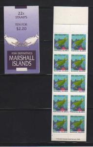 Marshall Is. MNH Sc# 173a Booklet Marine Life 2010CV $5.00