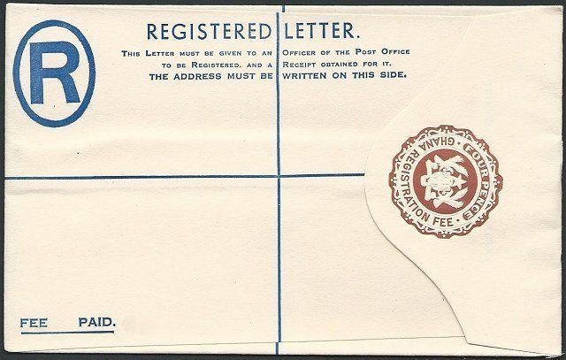 GHANA 4d registered envelope fine unused...................................46936