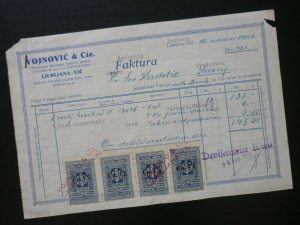 Slovenia 1942 Italy WWII Overprinted Diff. Types CO. CI. Revenues On Document  C
