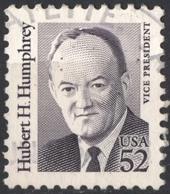 SC#2189 52¢ Great Americans: Hubert Humphrey Single (1991) Used