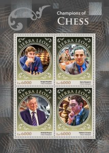 SIERRA LEONE - 2016 - Chess Champions - Perf 4v Sheet-Mint Never Hinged