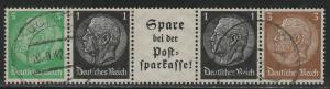 Germany Scott # 418, 415 (2), 416, label A13.2, used, se-tenant, Mi # EGS3