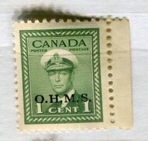 CANADA; 1949-50 early GVI Official ' OHMS ' Optd. fine used 1c. value