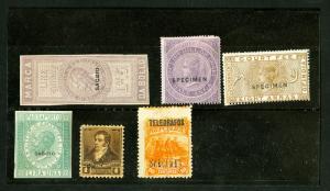 Worldwide Early Rare Specimen Stamp Set Of 6