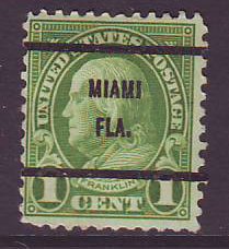 Miami FL, 632-61 Bureau Precancel, 1¢ Franklin