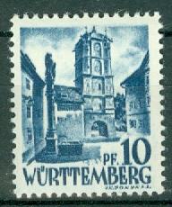 Germany - French Occupation - Wurttemberg - Scott 8N3 (SP)