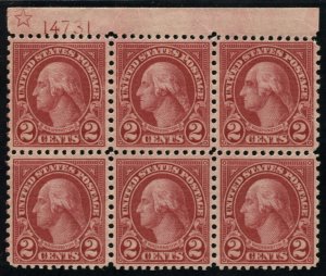 US SCOTT #579 Plate Block of 6 Mint LH-NH OG XF-VF Very Fresh