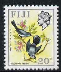 Fiji 1972 Slaty Flycatcher 20c (wmk sideways) from Birds ...