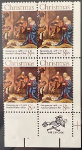 Scott #1444 8¢ Christmas MNH ZIP Block of 4