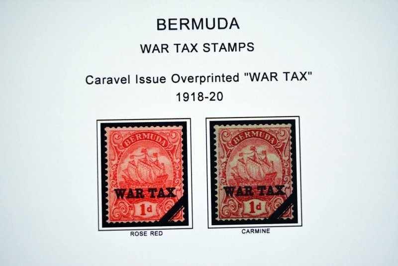 COLOR PRINTED BERMUDA 1865-1999 STAMP ALBUM PAGES (86 illustrated pages)