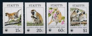 [54041] St. Kitts 1986 Wild animals Mammals WWF Monkeys MNH