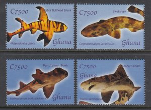 Ghana 2452a-2452d Fish Singles MNH VF