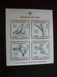 Stamps - Cuba - Scott# C213a -Mint Hinged Imperf Souvenir Sheet