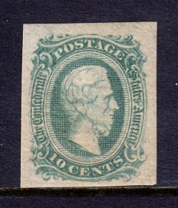 USA (CONFEDERATE STATES) — SCOTT 11d — 1863 10¢ GREEN DAVIS — MNG — SCV $55