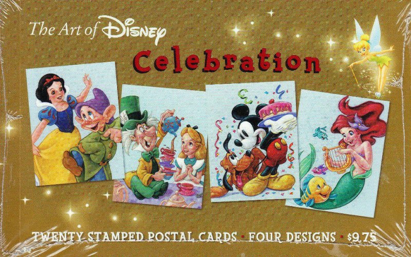 USPS UX436-39 Art of Disney Celebration 20 Stamped Postal Cards Mint Sealed 2005