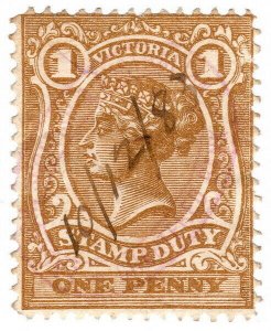 (I.B) Australia - Victoria Revenue : Stamp Duty 1d (sideways watermark)