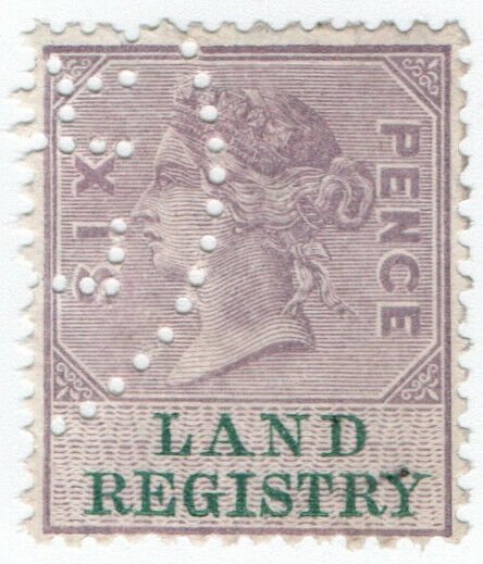 (I.B) QV Revenue : Land Registry 6d (1881)